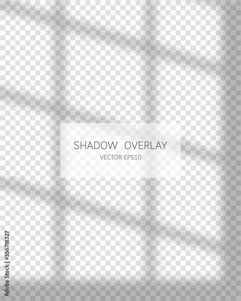 Shadow overlay effect. Natural shadows from window isolated on transparent background. Vector illustration. Shadow overlay effect. Natural shadows from window isolated on transparent background. Vector illustration.
