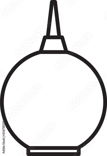 Black line Enema icon isolated on white background. Enema with a plastic tip. Medical pear. Vector Illustration.