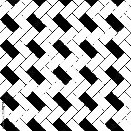 Herringbone pattern. Rectangle slabs tessellation. Seamless surface design with slanted blocks tiling. Floor cladding bricks. Repeated tiles ornament background. Mosaic motif. Pavement wallpaper.