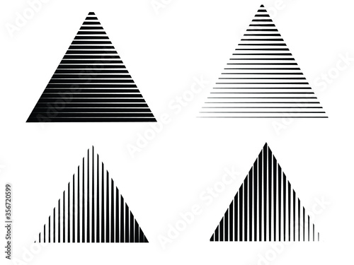 Speed Lines in triangle Form . Vector Illustration .Technology  Logo . Design element . Abstract Geometric shape .