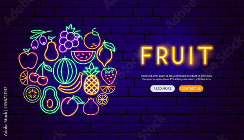 Fruit Neon Banner Design