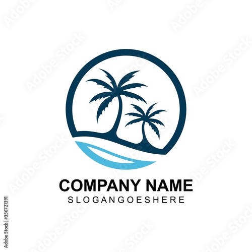 Wallpaper Mural Coconut tree summer logo template vector illustration Torontodigital.ca