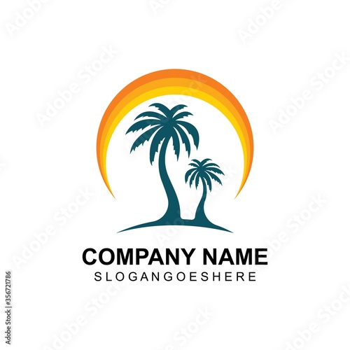 Wallpaper Mural Coconut tree summer logo template vector illustration Torontodigital.ca