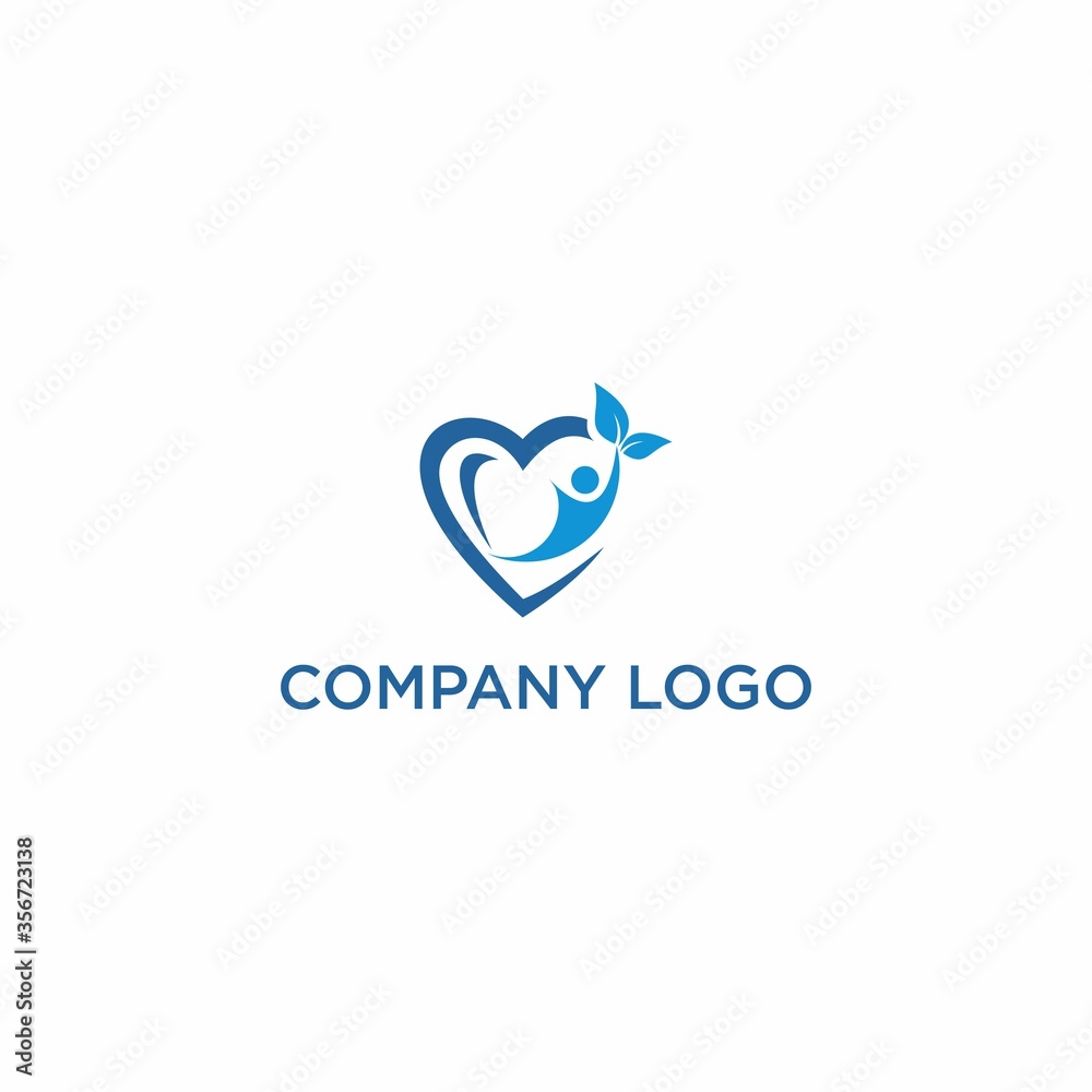 Human with love natural logo template Human with love natural logo template
