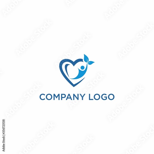 Human with love natural logo template