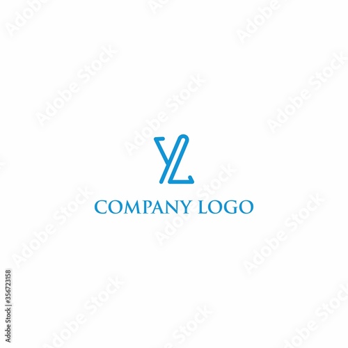 Letter Y, L modern line company logo template