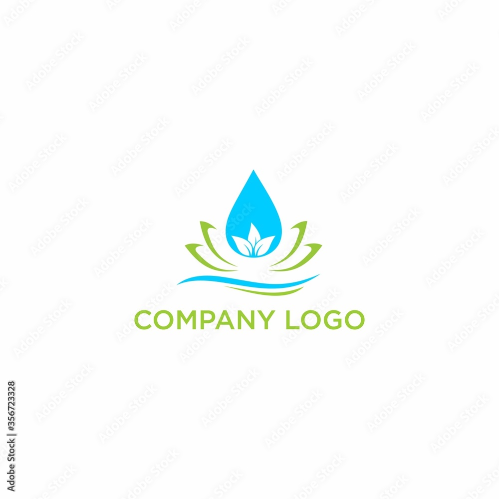water drop with leaf logo template