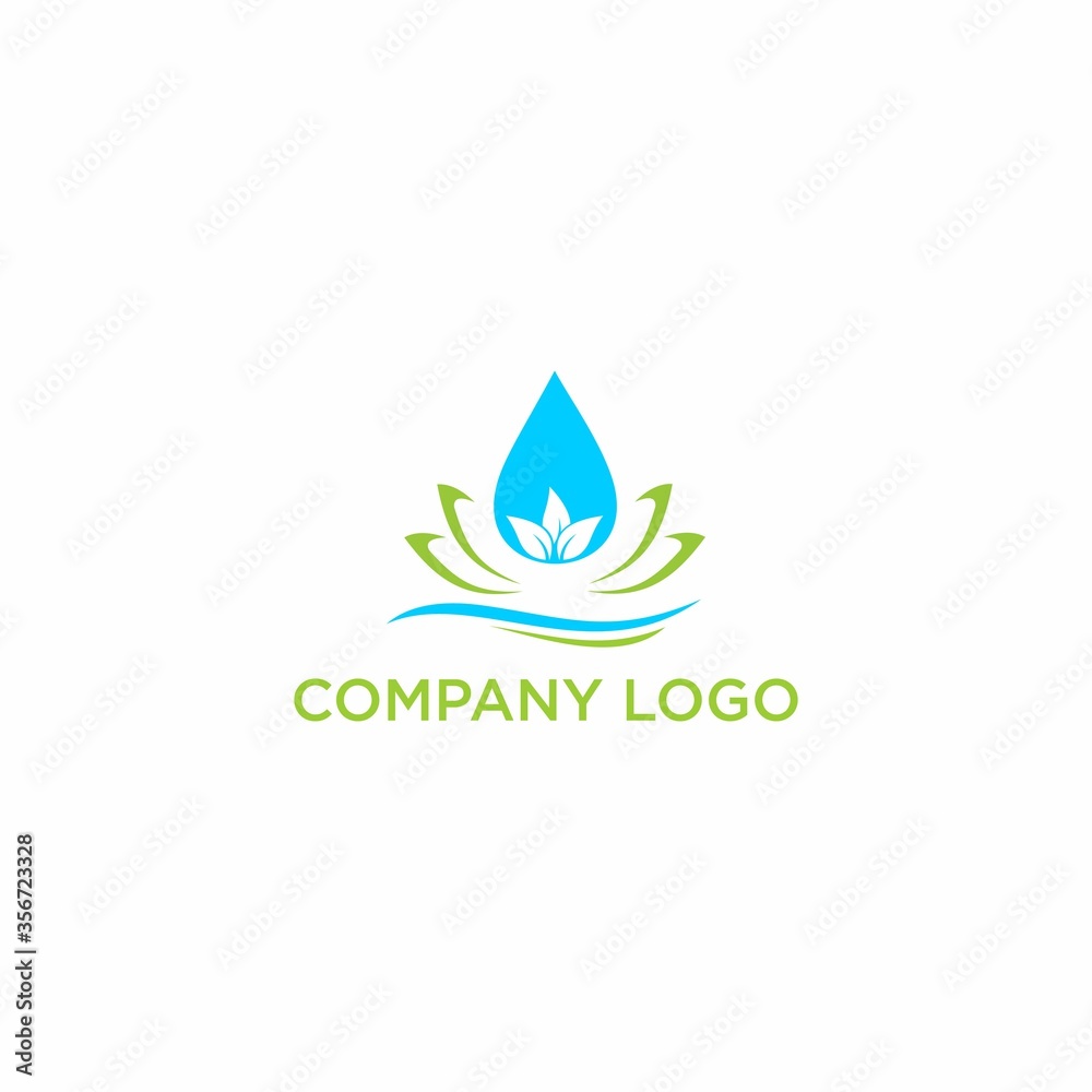 water drop with leaf logo template water drop with leaf logo template