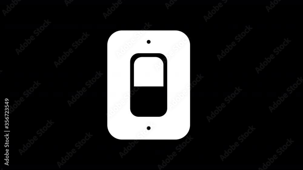 From the Glitch effect arises light switch on symbol. Then the TV turns off. Alpha channel Premultiplied - Matted with color black From the Glitch effect arises light switch on symbol. Then the TV turns off. Alpha channel Premultiplied - Matted with color black