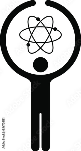 People icon embracing concept - science, technology, knowledge, and discovery.
