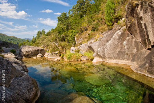 hermosa poza de rio en el parque natural del Xures en lobios,  ourense, galicia, españa photo
