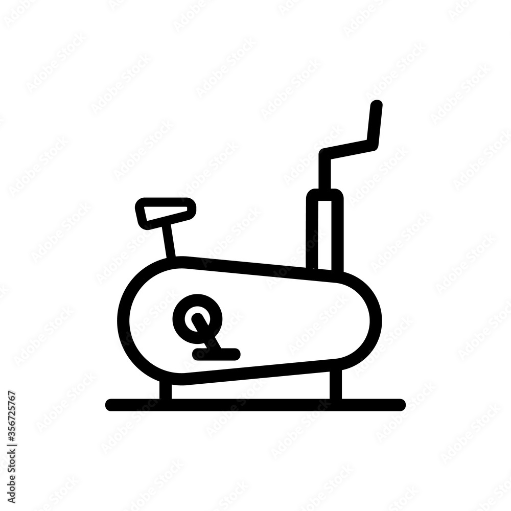 exercise bike fitness device icon vector. exercise bike fitness device sign. isolated contour symbol illustration exercise bike fitness device icon vector. exercise bike fitness device sign. isolated contour symbol illustration
