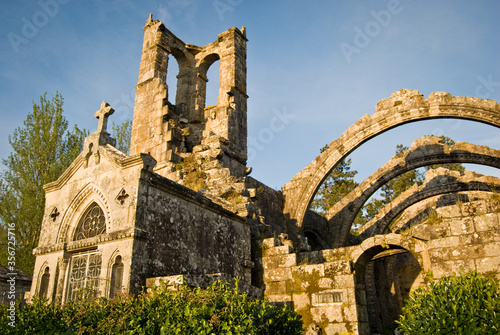 ruinas de la iglesia y cementerio de cambados, galicia españa photo