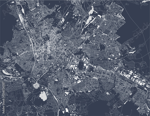map of the city of Kharkiv, Ukraine