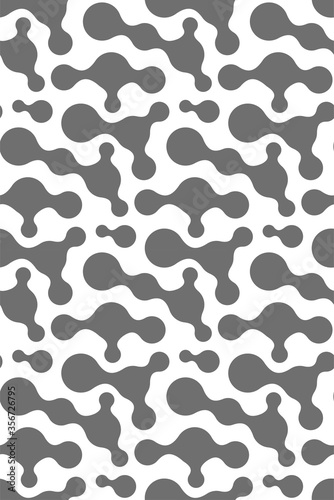 Continuous Tileable Vector Continuous Deco Pattern. Repetitive Fashion Graphic Flow Array Texture. Seamless Decorative Smooth 