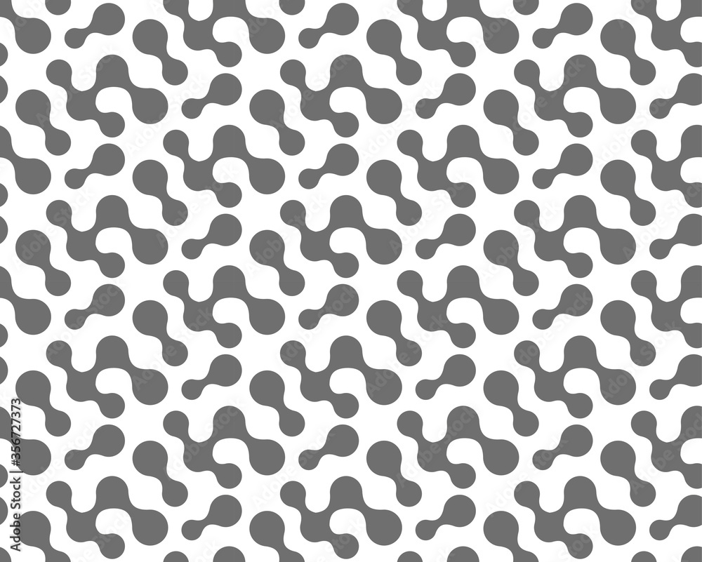 Repetitive East Vector Biological Shapes Texture. Seamless White Graphic Round Grid Pattern. Repeat Geometric Smooth Deco 