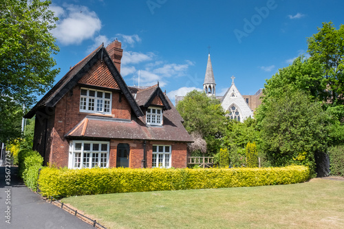 Beautiful house in St.Stephen's Green park. Dublin, Ireland. June 2020