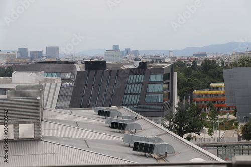 university library and skyline