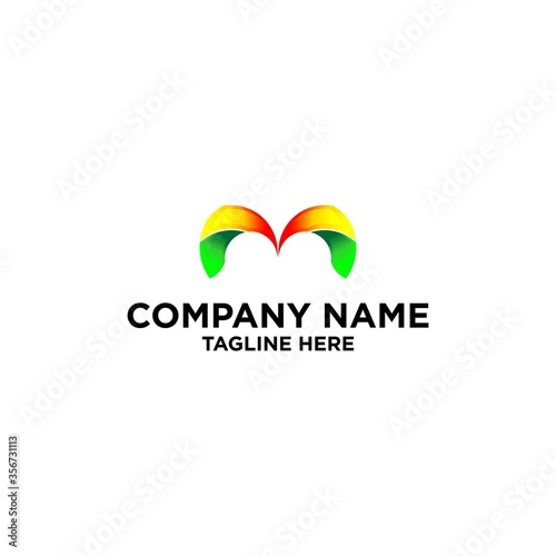unique logo design letter m