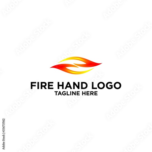 Unique fire hand logo design