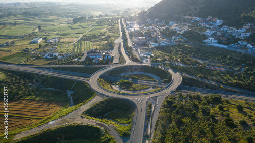 Aerial view of empty road in CoÌn, Malaga Spain