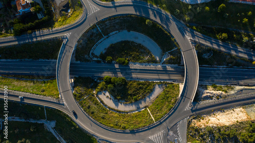 Aerial view of empty road in CoÌn, Malaga Spain photo