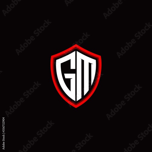 GM initials shield logo monogram designs modern templates.