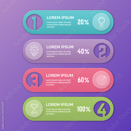 Realistic step infographic element template