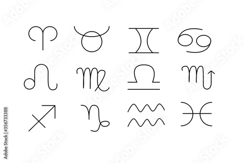 Web. Zodiac Signs Icons Set.