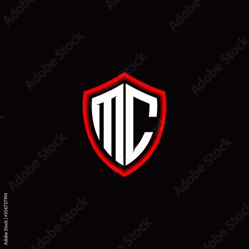 MC initials shield logo monogram designs modern templates.