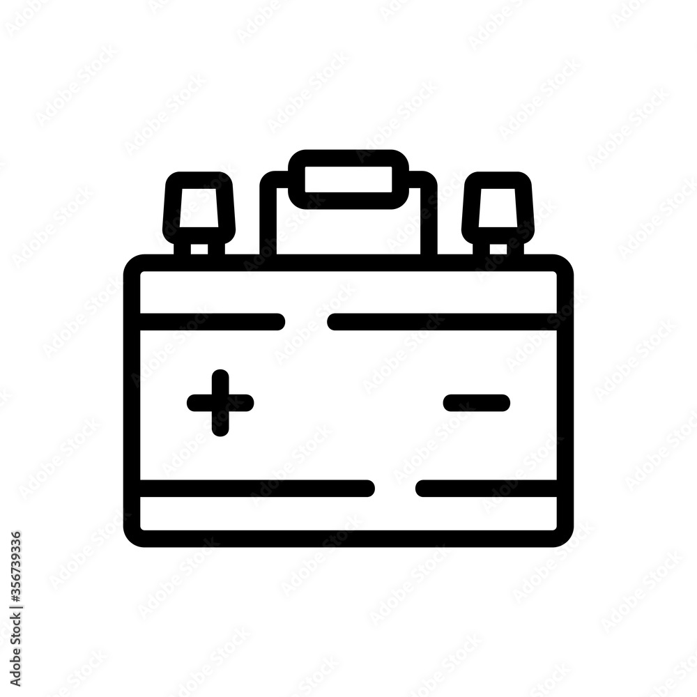 car battery icon vector. car battery sign. isolated contour symbol illustration car battery icon vector. car battery sign. isolated contour symbol illustration