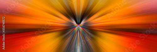 Abstract orange background. Stripes of luminous lines in perspective. Stylish symmetrical futuristic texture.