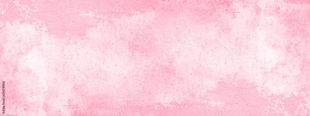 Pastel pink aquarelle painted paper template texture Background banner, with copy space