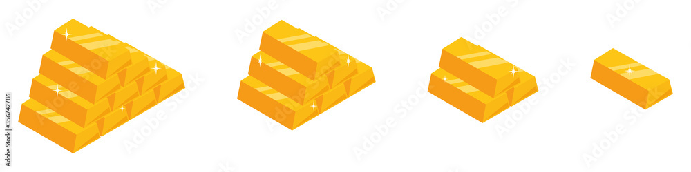Set of gold bars. The concept of financial success and banking business. Vector illustration
Set of gold bars. The concept of financial success and banking business. Vector illustration