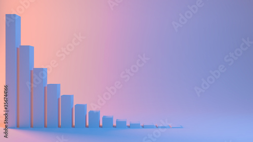 Big graph of progress rate and analysis of global at forex strategy modern calculation for a company statistic. grow your investment structure with marketing measure report chart blue 3d illustration