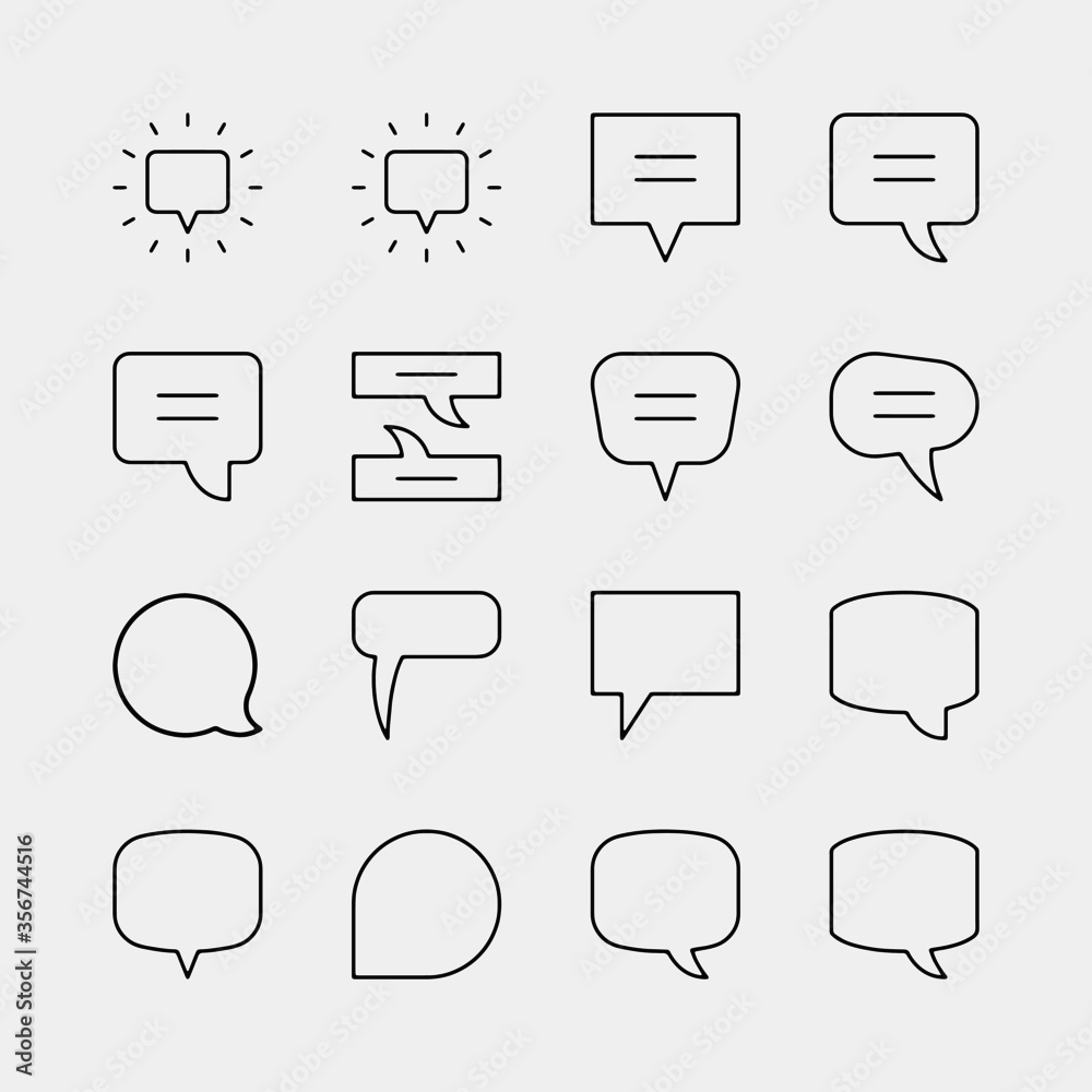 Speech balloon single vector icon pack 3 Speech balloon single vector icon pack 3