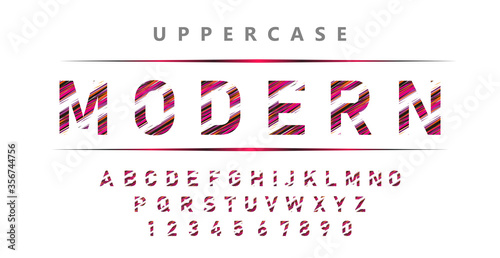 Modern style strips funk font, minimal Letters set for futuristic,colorful, sliced, universal, Branding & Identity.