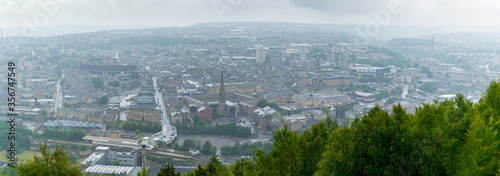 panoramic view of Halifax in West Yorkshire in the rain © Steven Clough