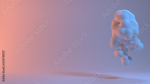 Εκτύπωση καμβά floating blob ball liquid flying modern design background metaball merging futur