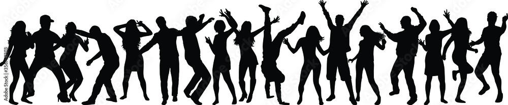 Dancing people silhouettes. Conceptual illustration