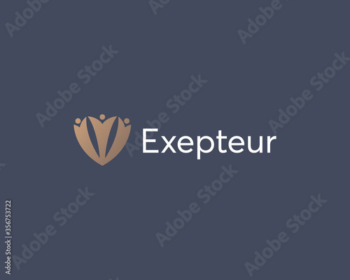 Global community people company logotype. Association, team, teamwork, team building, social network, family, petals icon vector logo.