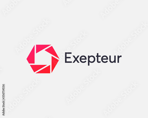 Abstract shutter logo icon design modern minimal style illustration. Home house mansion property in negative space vector emblem sign symbol mark logotype.