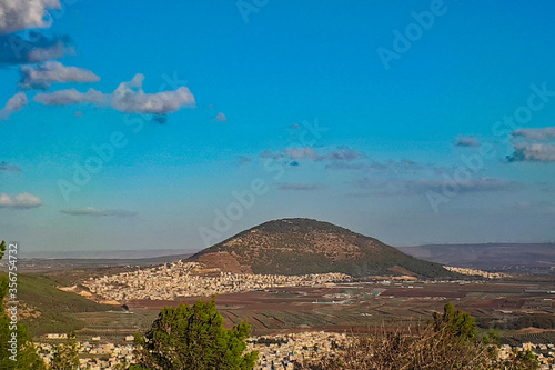 Fotografie, Obraz Beautiful view of Mount Tabor and the surrounding countryside in Israel