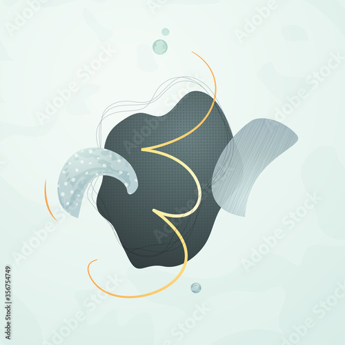 Creative minimalist hand drawn abstract illustration. Modern abstract shapes in contemporary style for social banner background, stories post, postcard, flyer or brochure design.