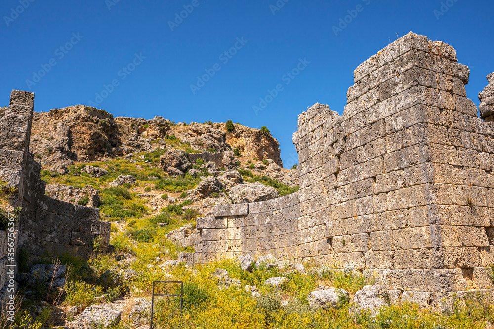 The remaining from Sillyon, which was an important fortress and city near Attaleia in Pamphylia, on the southern coast of modern Turkey.