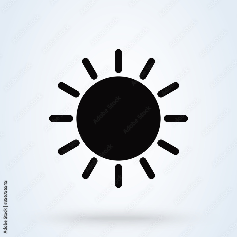 Sun icon. summer symbol on white background. Vector illustration