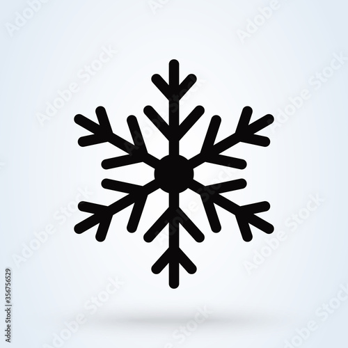 Snowflake icon. Christmas and winter theme. Vector illustration
