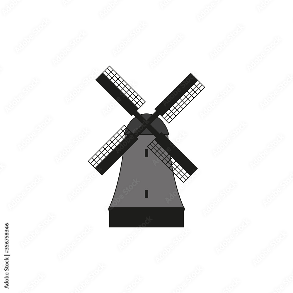 Icon of the mill. Simple vector illustration on a white background. Icon of the mill. Simple vector illustration on a white background.