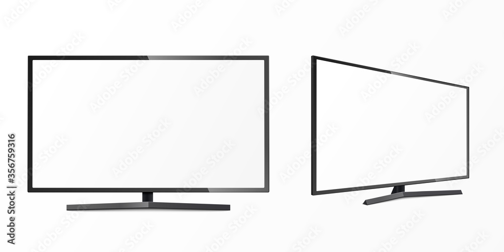 Flat screen of tv or lcd templates set, realistic vector illustration isolated. Flat screen of tv or lcd templates set, realistic vector illustration isolated.