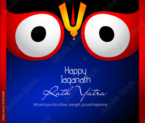 Vector design of Ratha Yatra of Lord Jagannath, Balabhadra and Subhadra for the ocassion of Odisha god Rathyatra Festival